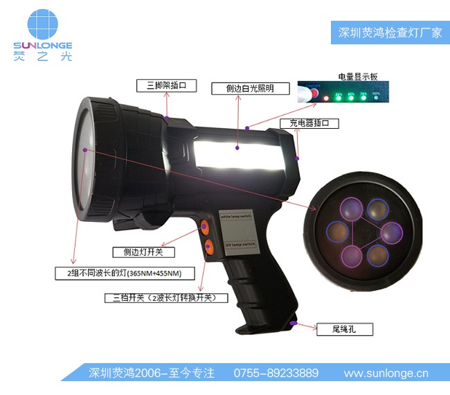 紫外线+蓝光双波段光源SL8906-UB
